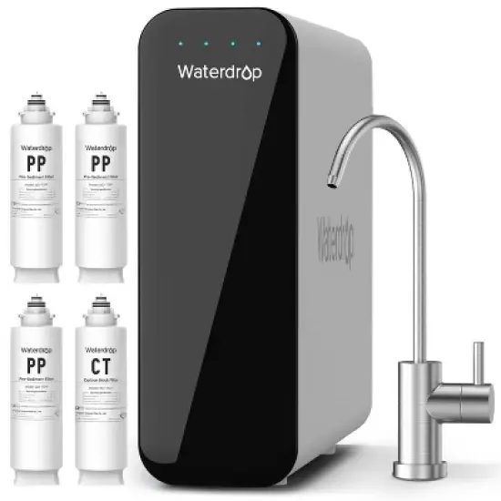 Waterdrop TSU Ultra-Filtration Under Sink Water Filter System with 3 TSPP Filter and 1 TSCT Filter image {9}