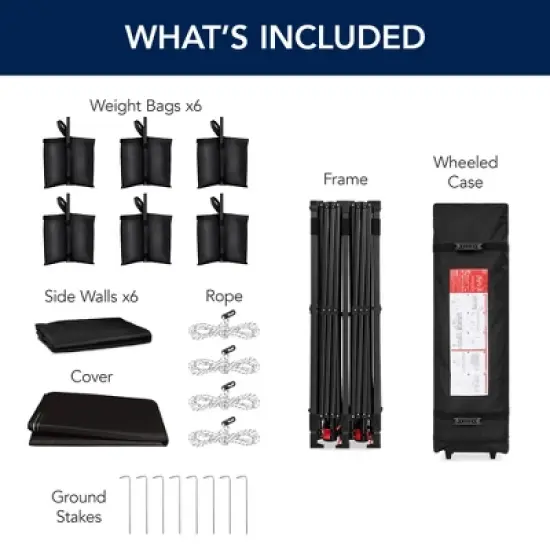 Best Choice Products 10x20ft Party Tent Pop Up Canopy Easy Setup w/ 1-Button Setup, Wheeled Case, 4 Weight Bags image {8}