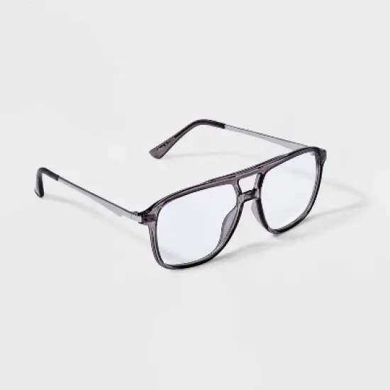 Women's Plastic Aviator Sunglasses - Wild Fable&trade; Gray: Blue Light Filtering, UV Protection, Recycled Frame image {1}