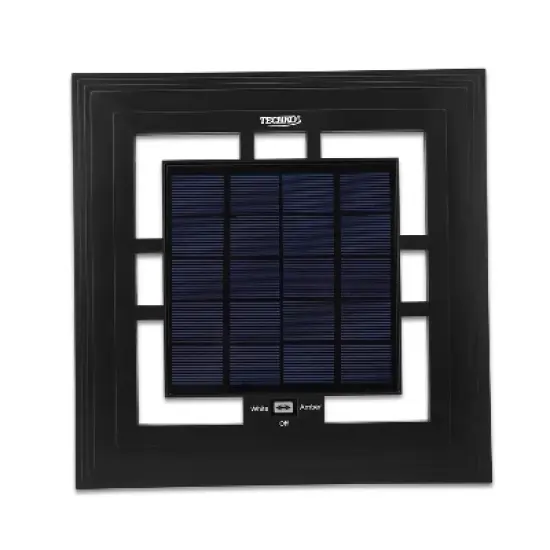 Techko Maid LED Solar 33.3" Welcome Home Large Decorative Outdoor Lantern Off-White/Yellow image {6}