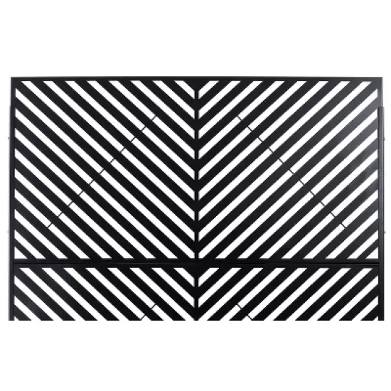 CAVINAS Patio Decorative Screen Metal Fence Privacy Screen with Stripe Pattern for Outside and Garden, 76" H&times;48" W image {4}