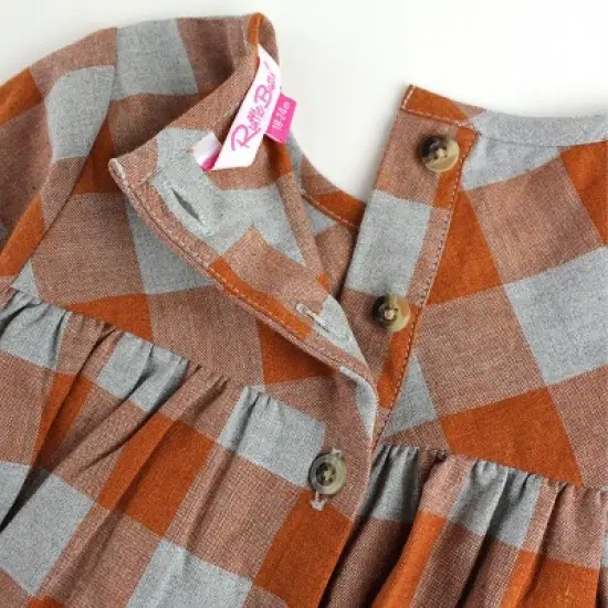 RuffleButts Toddler Girls Long Sleeve Ruffle Hem Dress image {3}