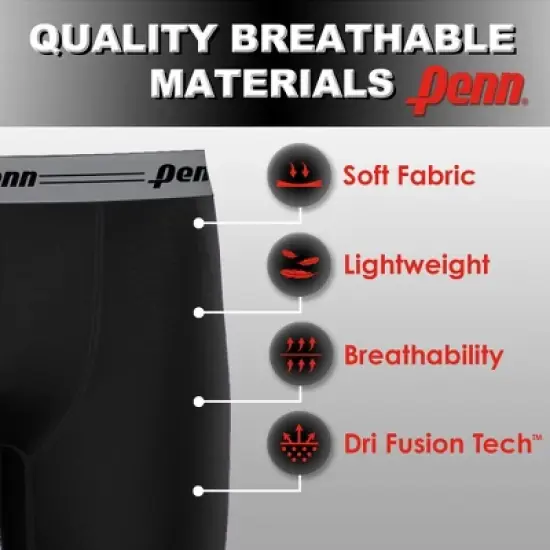 Penn Mens Boxer Performance Briefs Breathable Underwear for Men Value 6 Pack Active Performance Mens Underwear image {2}