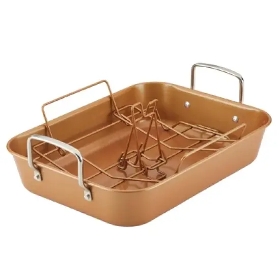 Ayesha Curry 11"x15" Copper Nonstick Roasting Pan image {2}