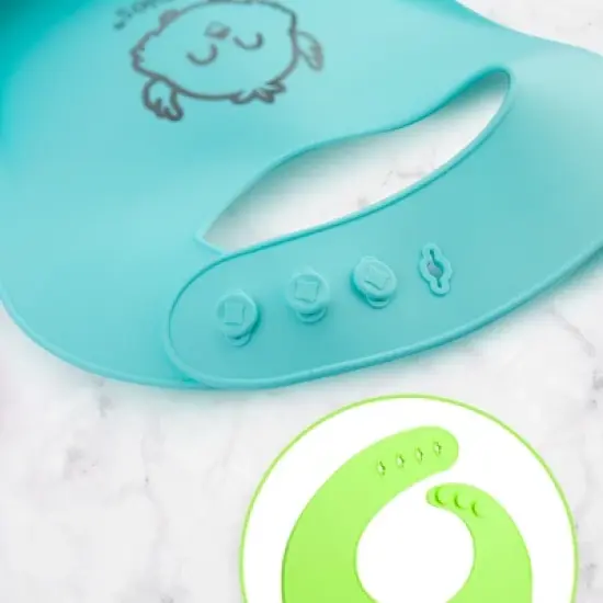 KeaBabies 2-Pack Silicone Bibs For Babies, Food Grade Silicone Baby Bibs for Eating, Feeding, Toddler Bibs, Boys, Girls image {2}