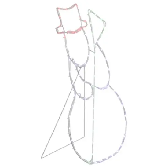 Northlight 28" Lighted Standing Snowman Silhouette Outdoor Christmas Decoration image {4}