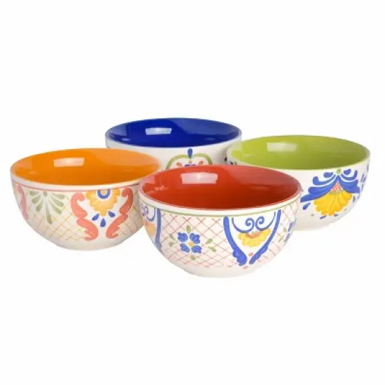 Laurie Gates Tierra 4 Piece 6 Inch Stoneware Cereal Bowl Set in Assorted Designs image {10}
