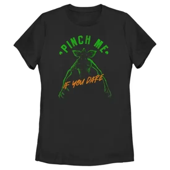 Women's Stranger Things St. Patrick's Day Demogorgon Pinch Me If You Dare T-Shirt image {3}