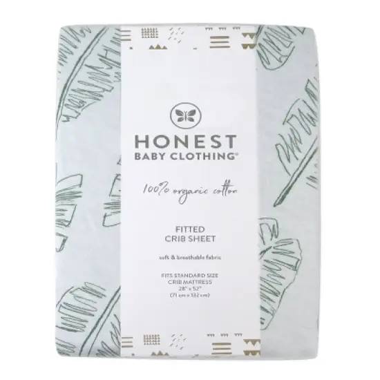 Honest Baby Organic Fitted Crib Sheet - Jumbo Leaf Sage image {1}