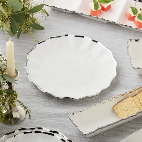 Certified International (Set of 4) 11" Dinner Plates Regency Silver image {4}