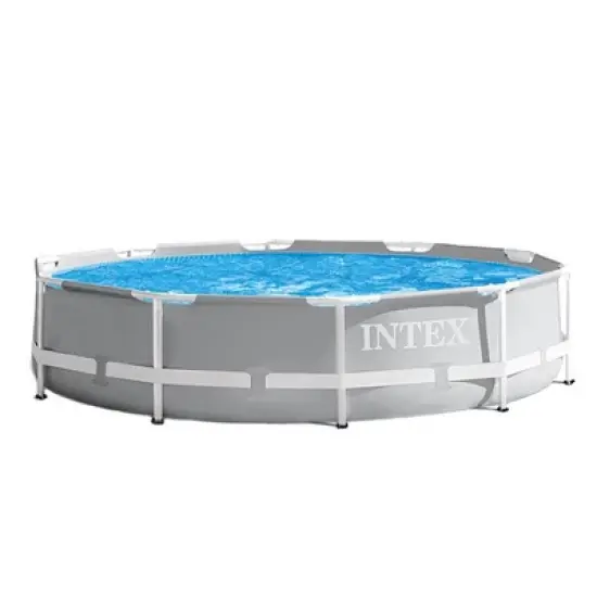 Intex 10ft x 10ft x 30in Pool w/ 10 Foot Round Pool Cover and Filter Cartridge image {1}