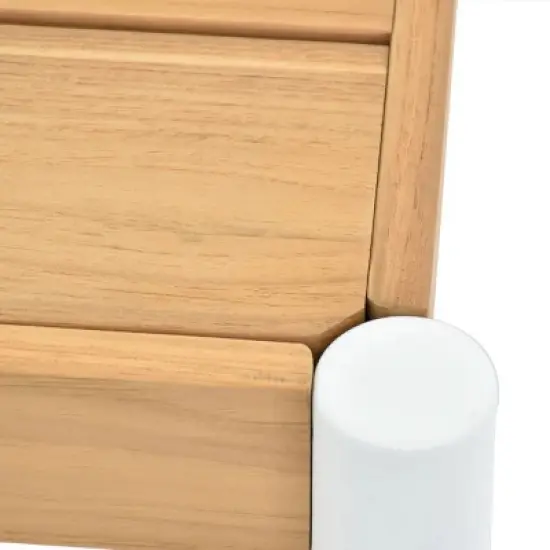 Modular Outdoor Corner Sofa Set Wood Grain Texture Sectional w/ Chaise Longue & Ottoman + Square Coffee Table image {11}