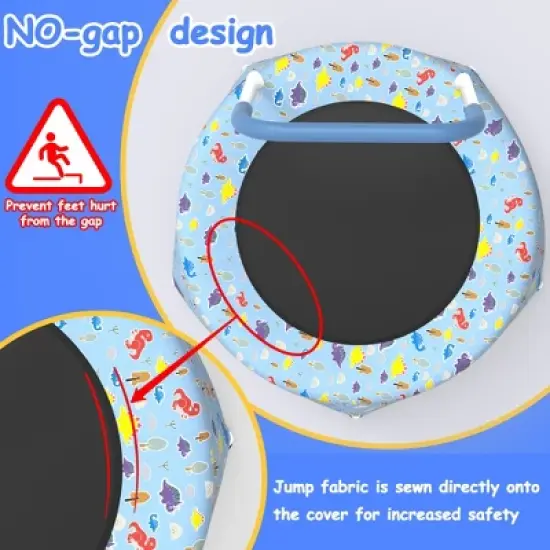 Jump Into Fun 36" Kids Trampoline with Handle, Indoor Mini Trampoline for Kids, Toddlers Small Rebounder Fitness Trampoline image {3}