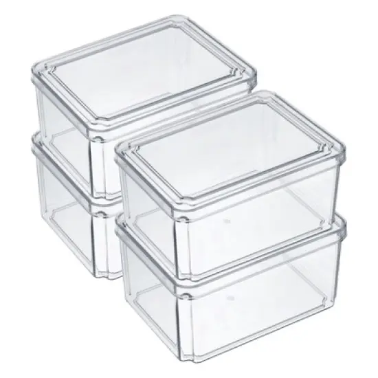 Unique Bargains Fridge Stackable Food Storage Containers 4 Pcs image {4}