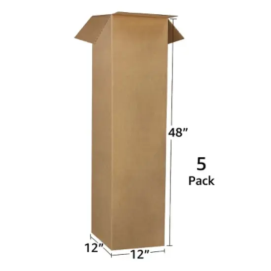 UBMOVE Pack of 5 Tall Lamp Moving Boxes Size 12" x 12" x 48" image {1}