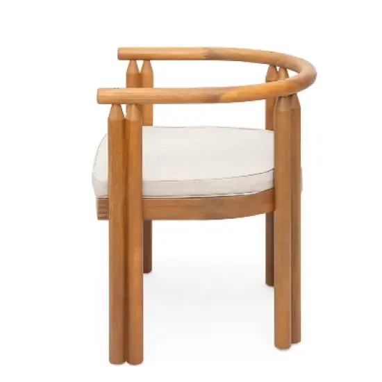 Christopher Knight Home Mordak Rustic 7 Piece Patio Acacia Wood Dining Set with Cushions image {9}