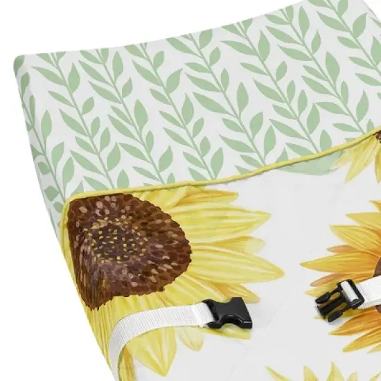 Sweet Jojo Designs Girl Changing Pad Cover Sunflower Yellow and Green image {3}