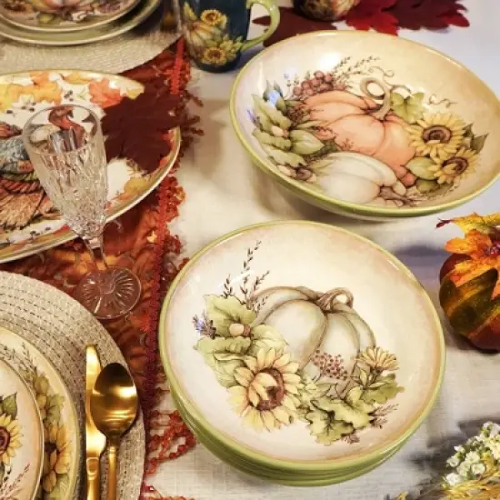 Certified International Set of 4 38oz Autumn Breeze Soup Bowls image {3}