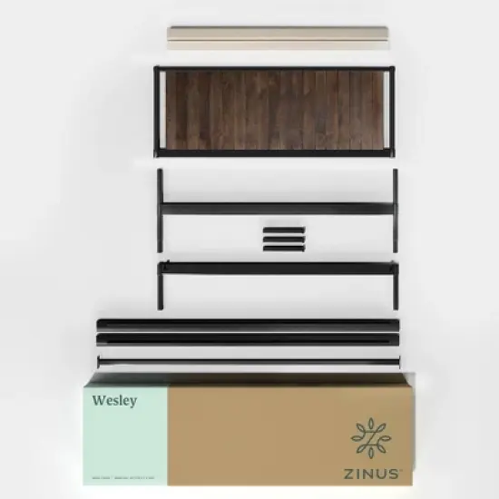 Queen Wesley Metal Platform Bed Frame Brown - ZINUS image {5}