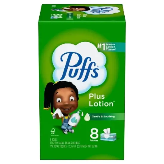 Puffs Plus Lotion Gentle & Soothing Facial Tissue image {12}