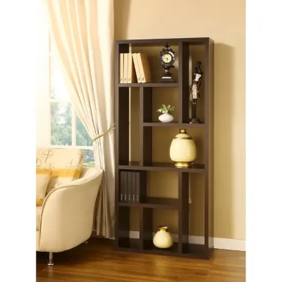 71" Stanza&nbsp;9 Shelf Bookcase Canyon Cappuccino - HOMES: Inside + Out image {2}