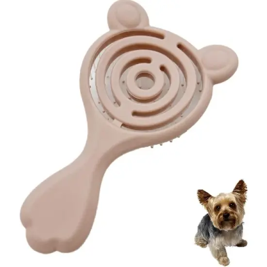 BABYYER Cat-Ear Design Puppy Brush, Gentle Soft-Bristle Small Dogs Plastic Detangling Grooming Tool, Fit for for Furry Pet image {10}