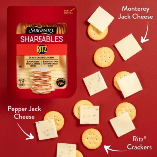 Sargento Shareables Ritz Pepper Jack and Monterey Jack Cheese - 6oz image {4}