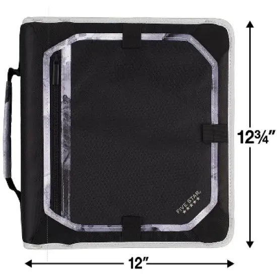 Five Star 2" 3-Ring Zipper Binders Black/Gray (29052IT8) image {5}