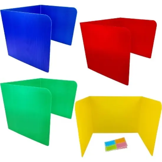 4E's Novelty 4ct Colored Desk Dividers &ndash; Classroom Essentials and Testing Panels for Students and Teachers image {7}