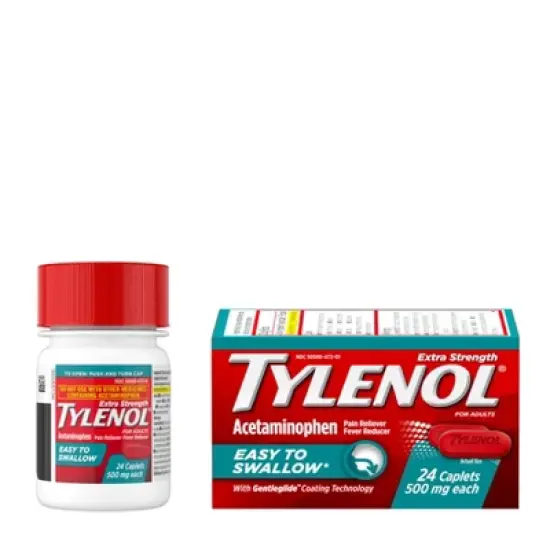 Tylenol Extra Strength Acetaminophen - Easy to Swallow Pain Reliever Caplets - 24 ct image {1}
