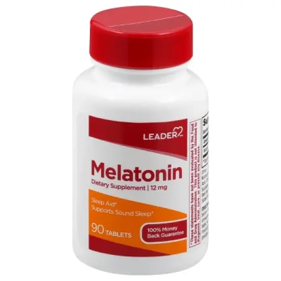 Leader 12 mg Tablets Melatonin 90 ea image {8}