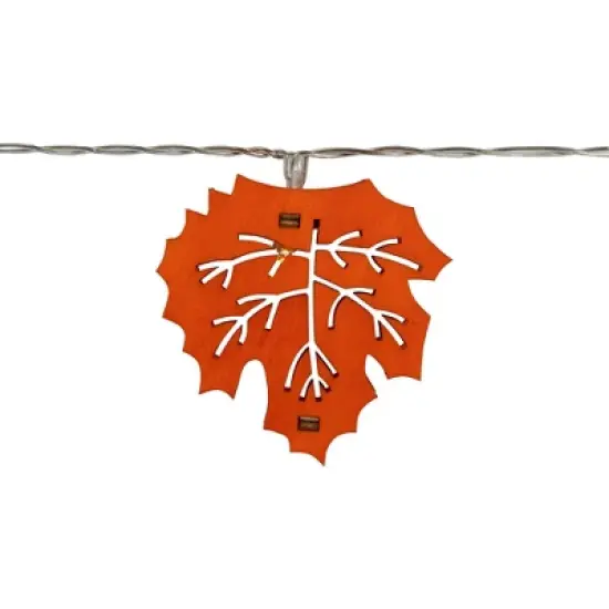 Northlight LED Maple Leaves Fall Harvest Fairy Lights - 4.5 ft Silver Wire - 10ct image {4}