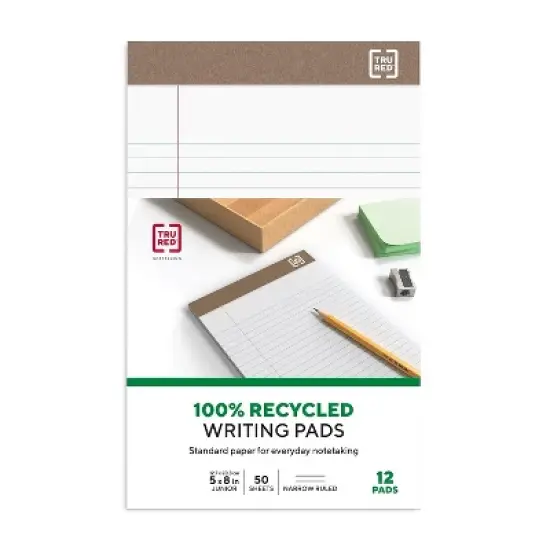 Staples Notepads 5" x 8" Narrow White 50 Sheets/Pad 12 Pads/PK (18592STP) TR58181/18592 image {3}