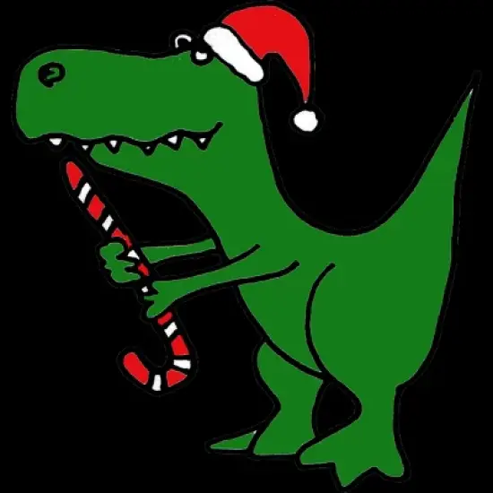 Women's Design By Humans Funny Christmas Green T-rex Dinosaur By SmileToday Racerback Tank Top image {1}