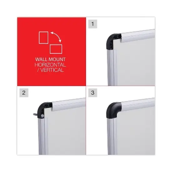 UNIVERSAL Dry Erase Board Melamine 36 x 24 White Black/Gray Aluminum/Plastic Frame 43723 image {4}