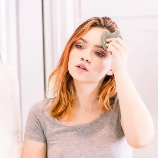 Beauty by Earth Jade Gua Sha Tool for Face, Massage Stone image {1}