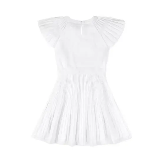 Hope & Henry Girls' Organic Cotton Short Flutter Sleeve Sweater Dress, Infant image {2}