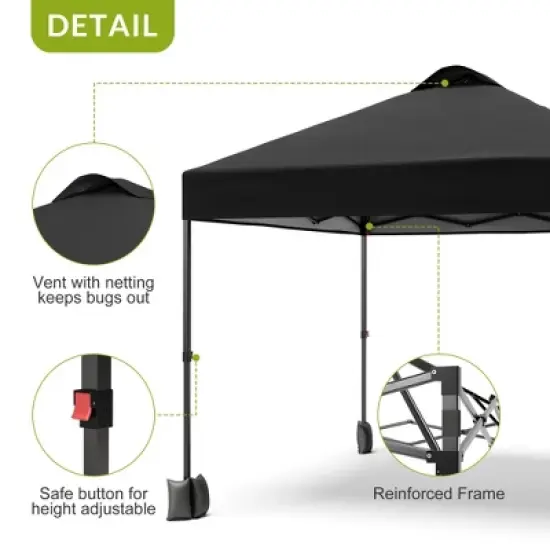 10x10 Pop Up Canopy with Sidewalls for Outdoor, Portable Outdoor Canopy with One Push Setup, Easy Set-Up Waterproof Pop Up Tent for Outdoor Party image {6}