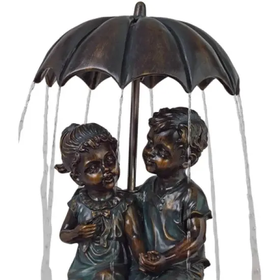 John Timberland Boy and Girl Under Umbrella Modern Outdoor Water Fountain 40" for Yard Garden Patio Home Deck Porch House Exterior Balcony Roof Decor image {2}