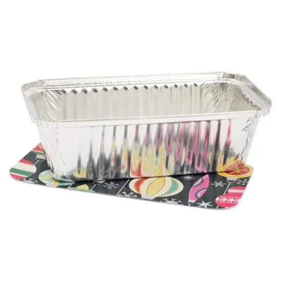 Blue Panda 50 Pack Holiday Loaf Pans with Lids, Aluminum Foil Baking Tins (8.5 x 2.5 x 4.5 In) image {4}