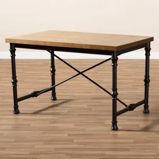 Verdin Wood Finished Criss Cross Desk Bronze - BaxtonStudio image {5}
