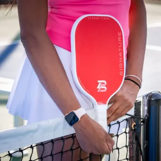 PBPRO Signature Carbon Fiber Watermelon Pickleball Paddle: Polypropylene Core, 4-1/4" Grip image {5}