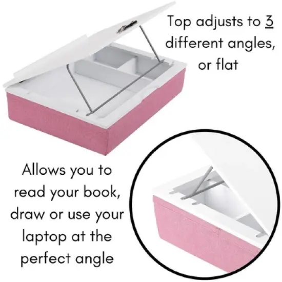 BIRDROCK HOME Lap Desk with Storage and Cushion (Pink) image {5}