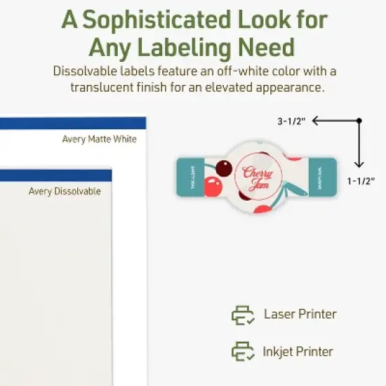 Avery Dissolvable Wraparound Band Labels, 1.5" x 3.5", 50 Labels image {3}