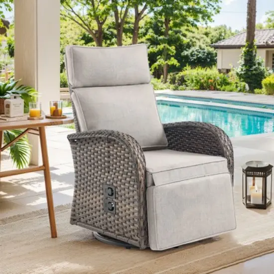 Versatile Outdoor Recliner Swivel Chair image {10}