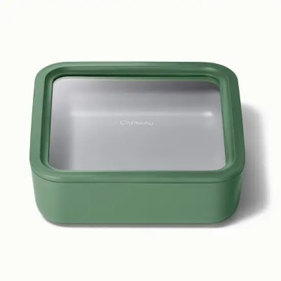 Caraway Home Large Ceramic Coated Glass Food Storage Container image {7}
