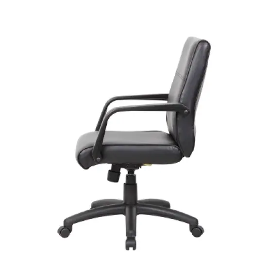 Mid Back Executive Chair in Leatherplus - Black - Boss image {3}