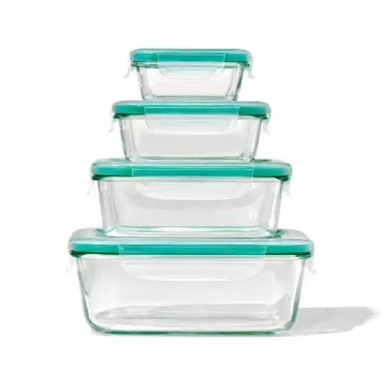 OXO 8pc Smart Seal Rectangle Glass Set image {6}