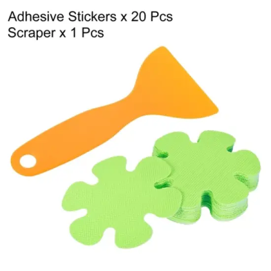 Unique Bargains Non Slip Bathtub Stickers Safety Shower Treads Adhesive Decal Flower Shape with Scraper Green 20 Pcs image {2}