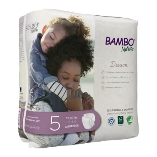 Bambo Nature Baby Diapers, Heavy Absorbency, Eco-Friendly, Size 5, 25 Count, 3 Packs, 75 Total image {2}
